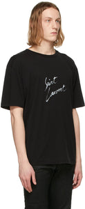 Saint Laurent Black Signature Logo T-Shirt