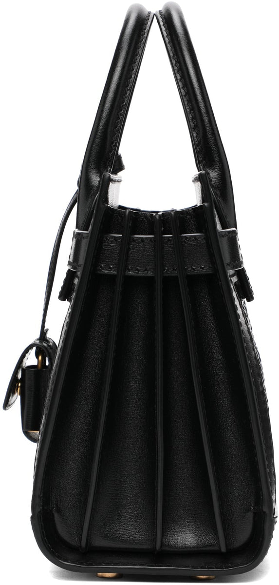 Yves Saint Laurent Black Leather Nano Sac de Jour Tote Bag