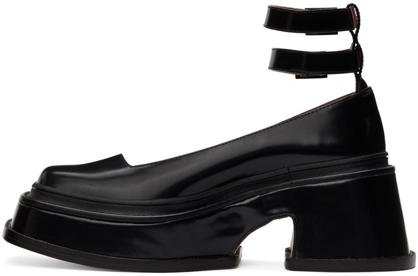Shushu/Tong Black Leather Buckle Platform Heels – BlackSkinny