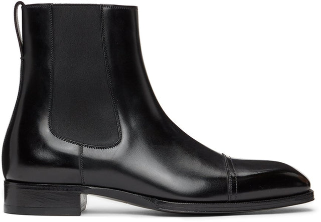 TOM FORD Black Elkan Chelsea Boots - Tom Ford Noir Elkan Chelsea Bottes - Tom Ford Black Elkan Chelsea Boots.