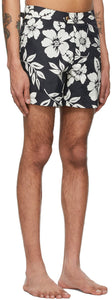 TOM FORD Black Nylon Floral Swim Shorts