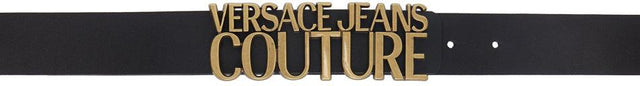 Versace Jeans Couture Black Signature Logo Belt - Versace Jeans Couture Noir Signature Logo Ceinture - 베르사체 청바지 Couture 검은 서명 로고 벨트