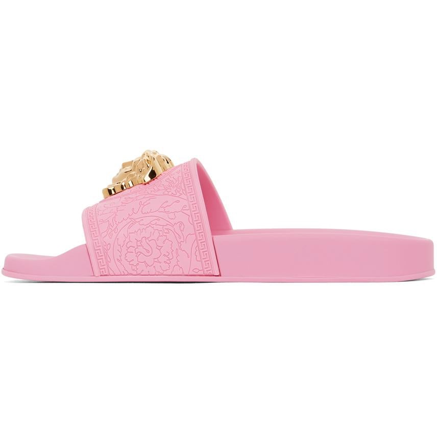 Versace Pink Palazzo Pool Sandals BlackSkinny