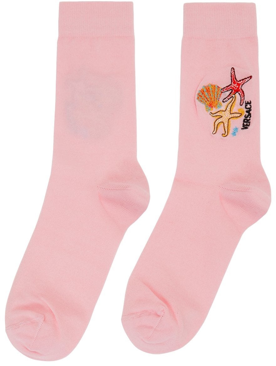 Versace Pink Starfish Socks