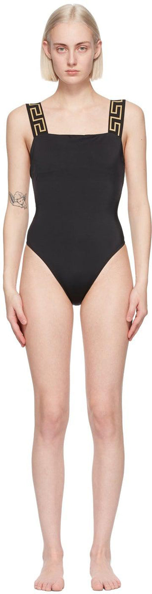 Versace Underwear Black Greca Border One-Piece Swimsuit – BlackSkinny