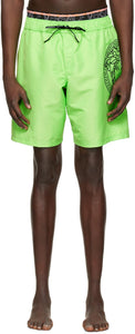 Versace Underwear Green Medusa Swim Shorts - Versace Sous-vêtements vert Medusa Swim Short - 베르사체 속옷 그린 메두사 수영 반바지
