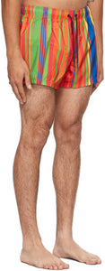 Versace Underwear Multicolor Stripe Swim Shorts