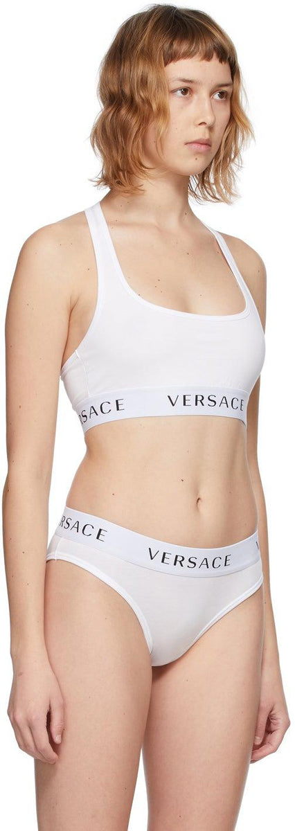 Versace Logo Band Sports Bra - Farfetch