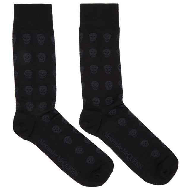 Alexander McQueen Black and Grey Skull Socks