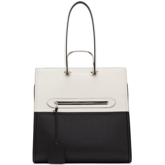 Alexander McQueen Black and White The Tall Story Tote