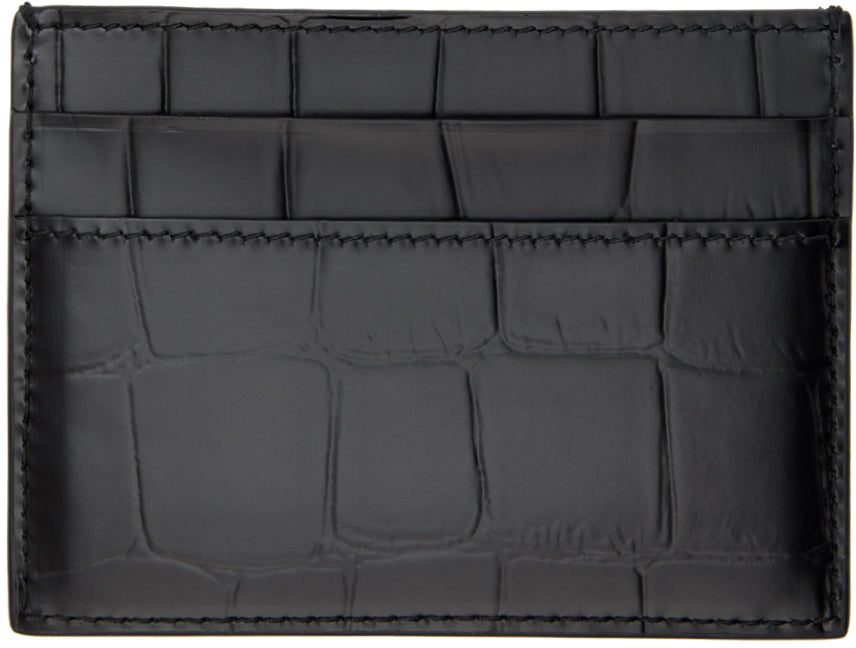 Balenciaga Black Croc Neo Classic Flap Card Holder – BlackSkinny