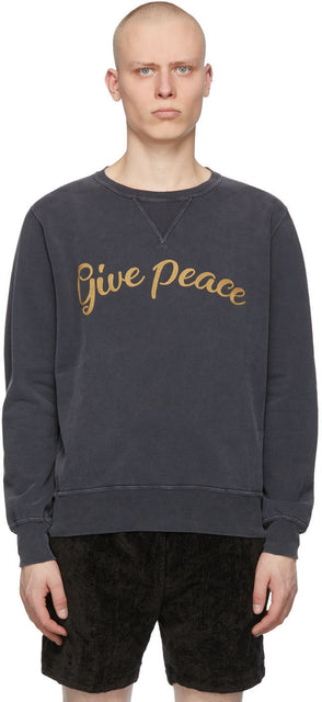 Remi Relief Black 'Give Peace' Sweatshirt - Sweat-shirt de Remi Soulagement Black 'Donner la paix' - Remi 릴리프 블랙 '평화'스웨트 셔츠를 제공합니다