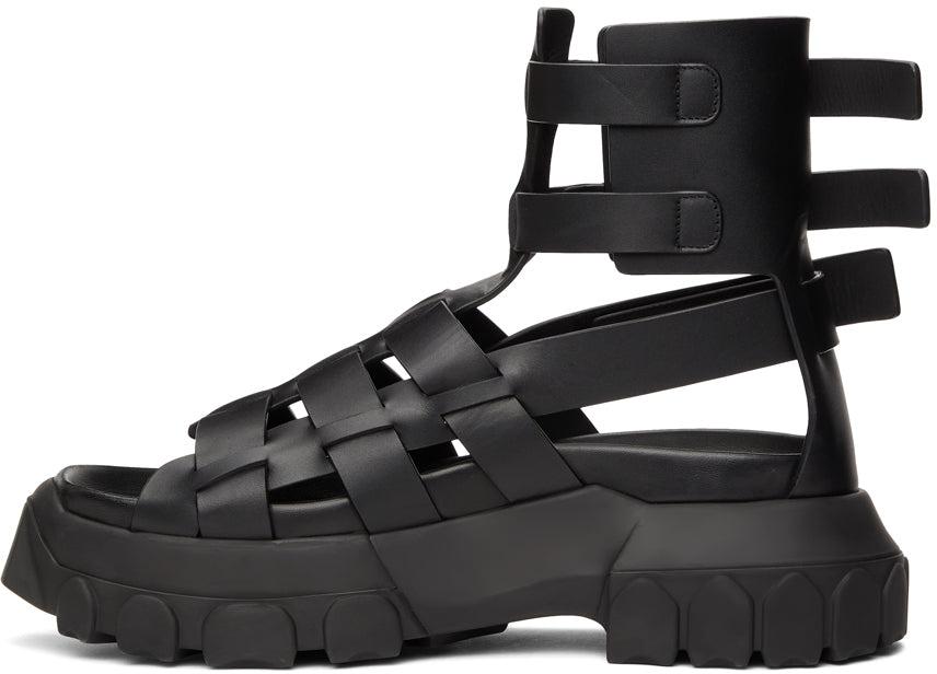 Rick Owens Black Hiking Tractor Sandals – BlackSkinny