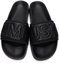 AMBUSH Black Leather Quilted Slides