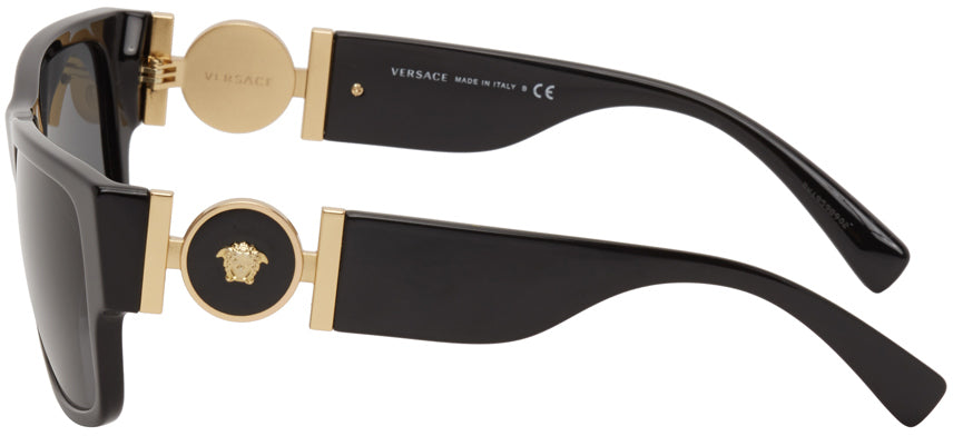 Black squared medusa medallion 2024 sunglasses