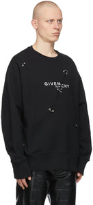 Givenchy Black Oversized Metal Detailing Sweatshirt