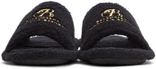Balenciaga Black Terrycloth Resorts Home Slide Sandals