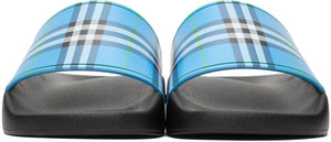 Burberry Blue Check Slides