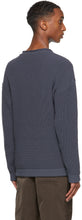Giorgio Armani Blue Cotton Rib Half Fisherman's Sweater