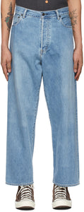 Kuro Blue Crossed Denim Jeans - Kuro Blue Broched Jean Denim - 쿠로 블루 크로스 데님 청바지