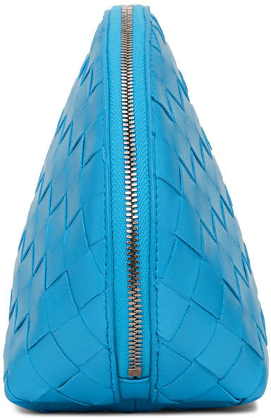 Bottega Veneta Pouch in Blue Intrecciato Leather
