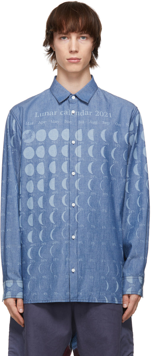 Loewe Blue Paula's Ibiza Chambray Moon Calendar Shirt Loewe Blue Paula's Ibiza Chambray Moon Calendar Shirt