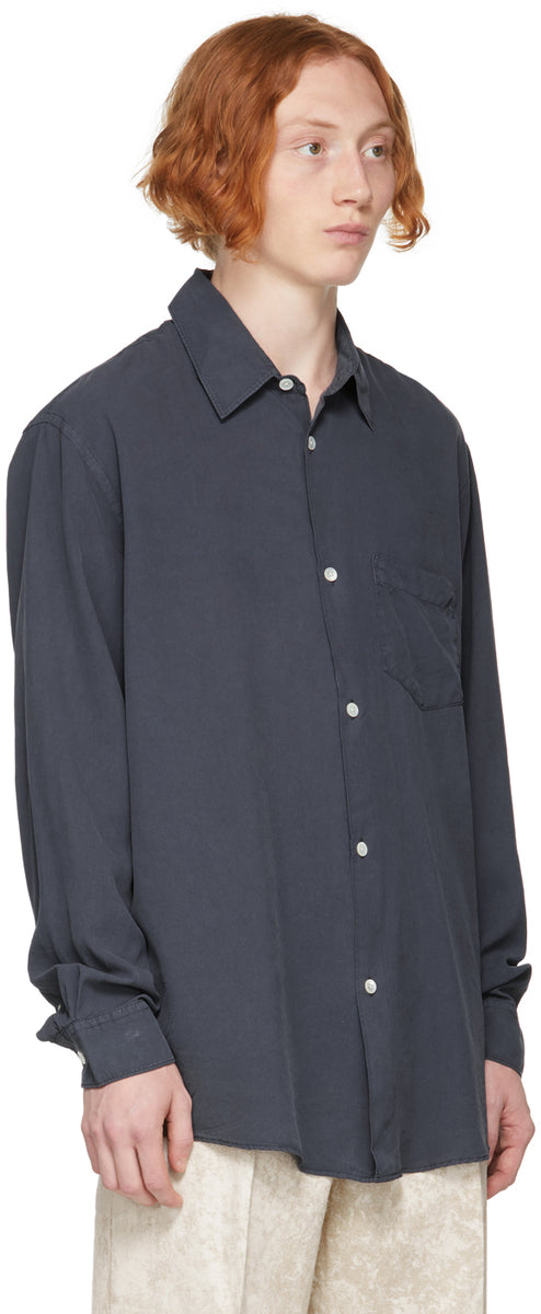 Our Legacy Blue Silk Classic Shirt – BlackSkinny