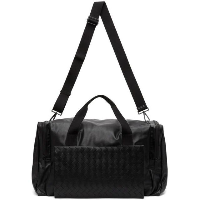 Bottega Veneta Black Intrecciato Packable Duffle Bag