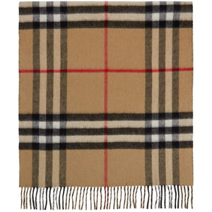 Burberry Beige and Black Cashmere Giant Check Scarf