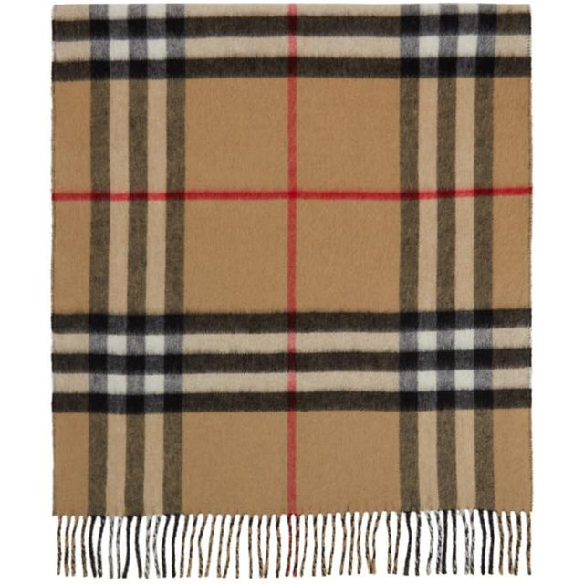 Burberry Beige and Black Cashmere Giant Check Scarf