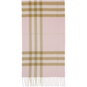 Burberry Pink Cashmere Check Classic Scarf