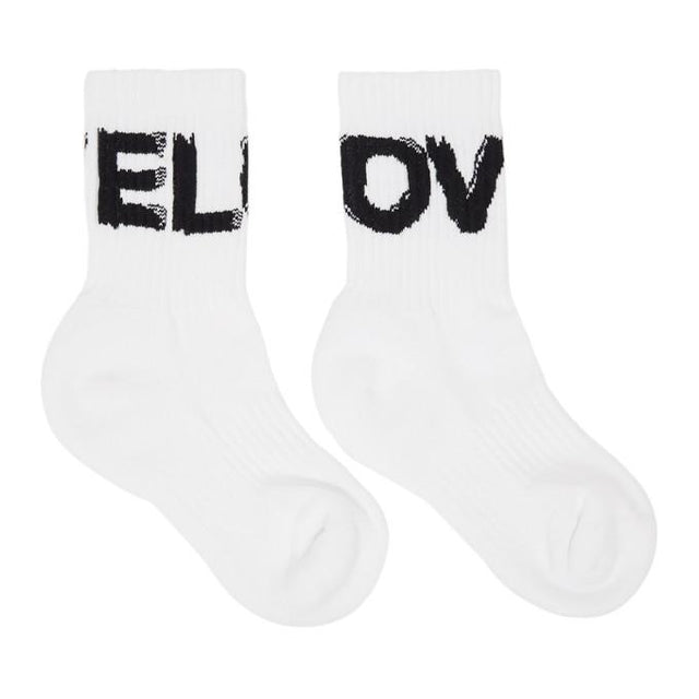 Burberry White Intarsia Love Socks