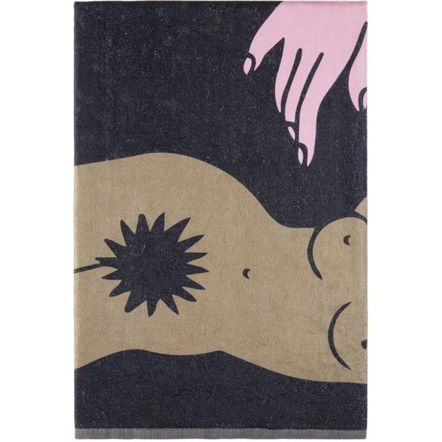 Carne Bollente SSENSE Exclusive Black Graphic Towel-Towels-BlackSkinny