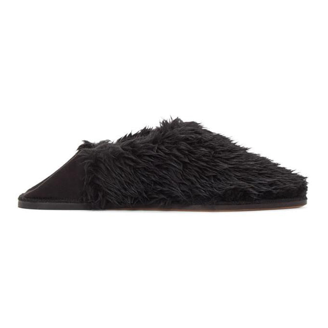 Doublet Black Faux-Fur Babouche Loafers