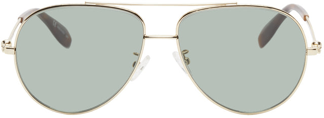 Alexander McQueen Gold Skull Aviator Sunglasses - Alexander McQueen Gold Skull Aviator Sunglasses - Alexander McQueen Gold Skull Aviator 선글라스