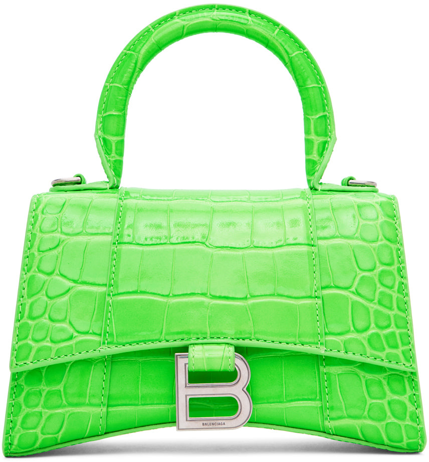 dræbe Legepladsudstyr Bære Balenciaga Green XS Croc Hourglass Bag – BlackSkinny