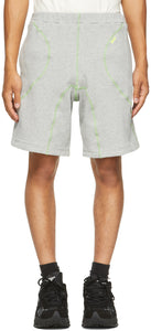 Saul Nash Grey Cover Stitch Shorts - Short de point de couverture gris de Saul Nash - Saul Nash 회색 커버 스티치 반바지