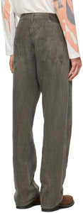 Our Legacy Grey Linen Formal Cut Jeans