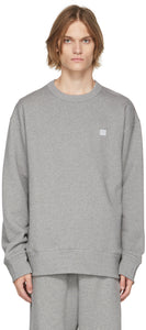 Acne Studios Grey Logo Crewneck Sweater - Pull de l'acné Studios Grey Logo Crewneck - 여드름 스튜디오 그레이 로고 Crewneck 스웨터
