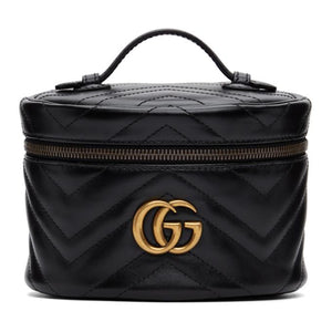 Gucci Black GG Marmont 2.0 Zip Around Cosmetic Bag