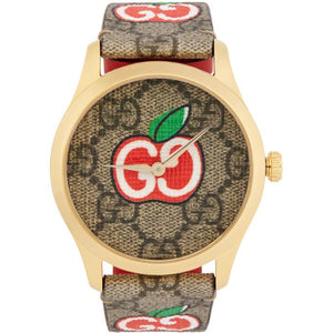 Gucci Gold and Brown Valentines Day G-Timeless Watch