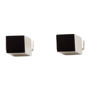 Hugo Black and Silver E-Cube Cufflinks