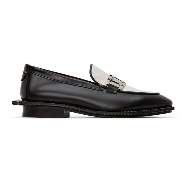 Lanvin Black and White Gourmette Loafers