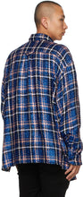 Faith Connexion Navy Check Tweed Oversized Shirt