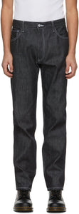 non Black Contrast Stitch Straight-Leg Jeans - Jeans de strip-jambe à contraste non noire - 비 검정 대조 스티치 스트레이트 다리 청바지