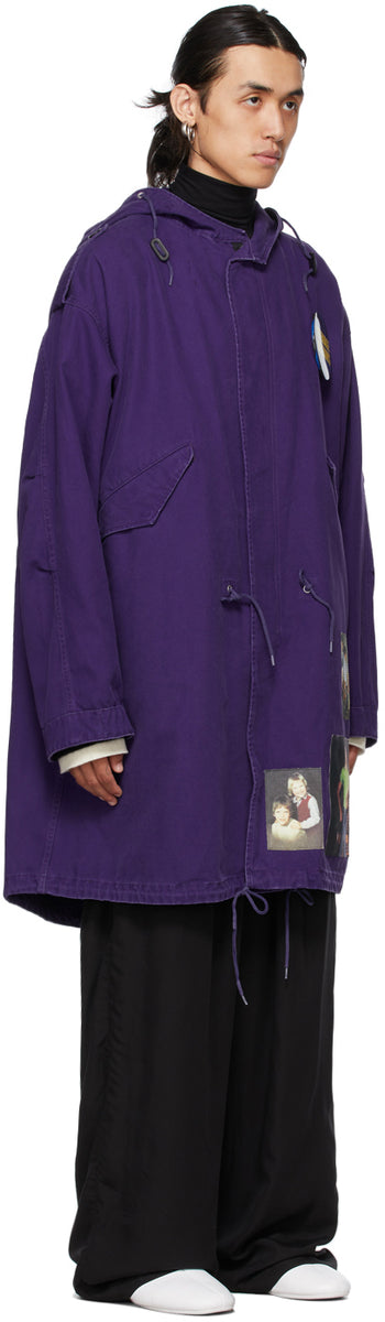Raf Simons Purple Medium Length Parka Coat – BlackSkinny