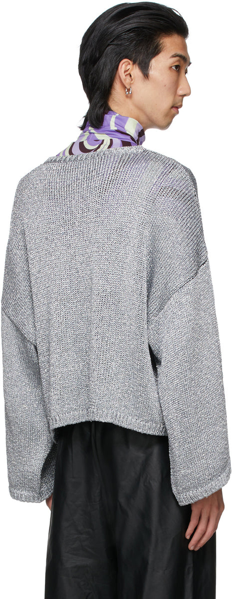 Raf Simons Silver 'RS' Short Oversized Sweater – BlackSkinny