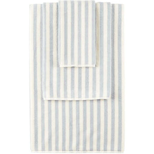 Tekla SSENSE Exclusive Off-White and Blue Stripe Towel Set-Towels-BlackSkinny