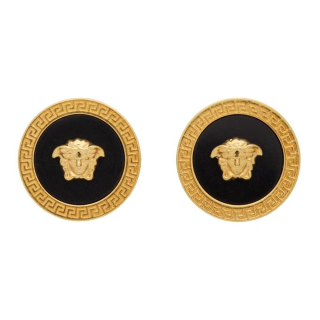 Versace Gold and Black Medusa Icon Cufflinks