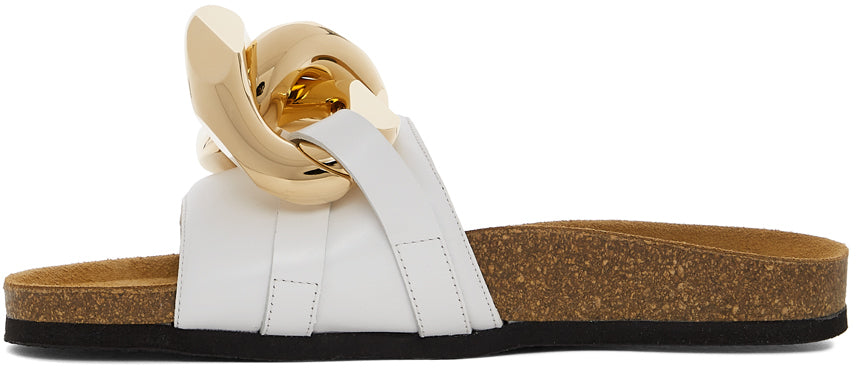 JW Anderson White Chain Loafer Slides – BlackSkinny